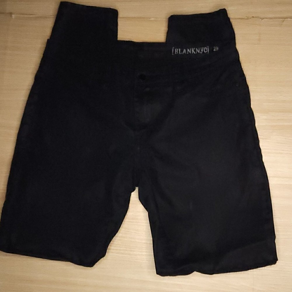 Blank NYC Womens Black Slick Look Skinny Jeans 29